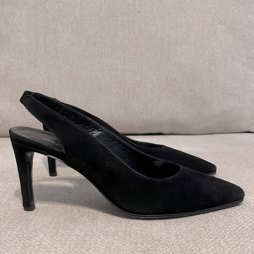 Sling-back Suede Pumps Made in France